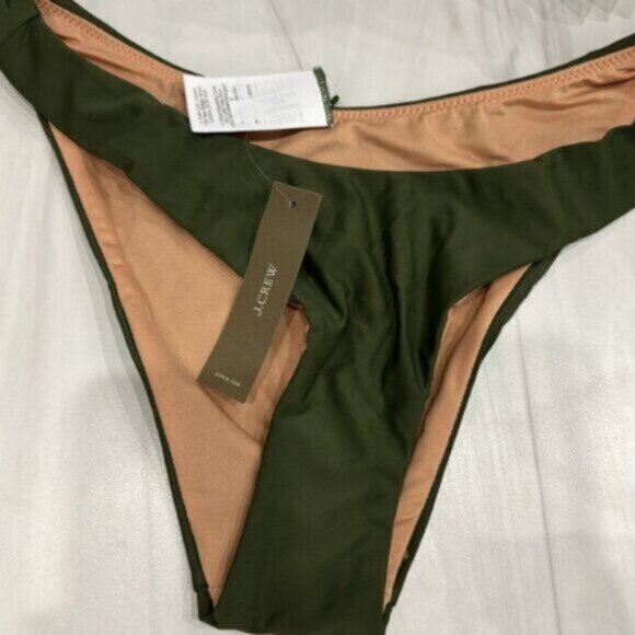 NWT J.Crew Green Curved Waist Cheeky Bikini Bottom Size XS - Picture 8 of 8